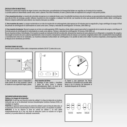 Embarazo Casete Hemovista - Instrucciones