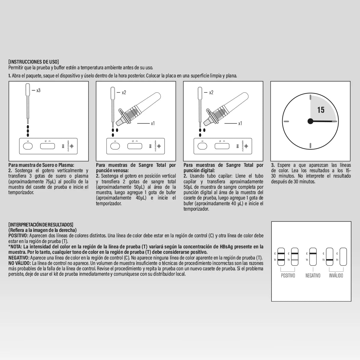 Hepatitis B (VHB) Hemovista - Instrucciones