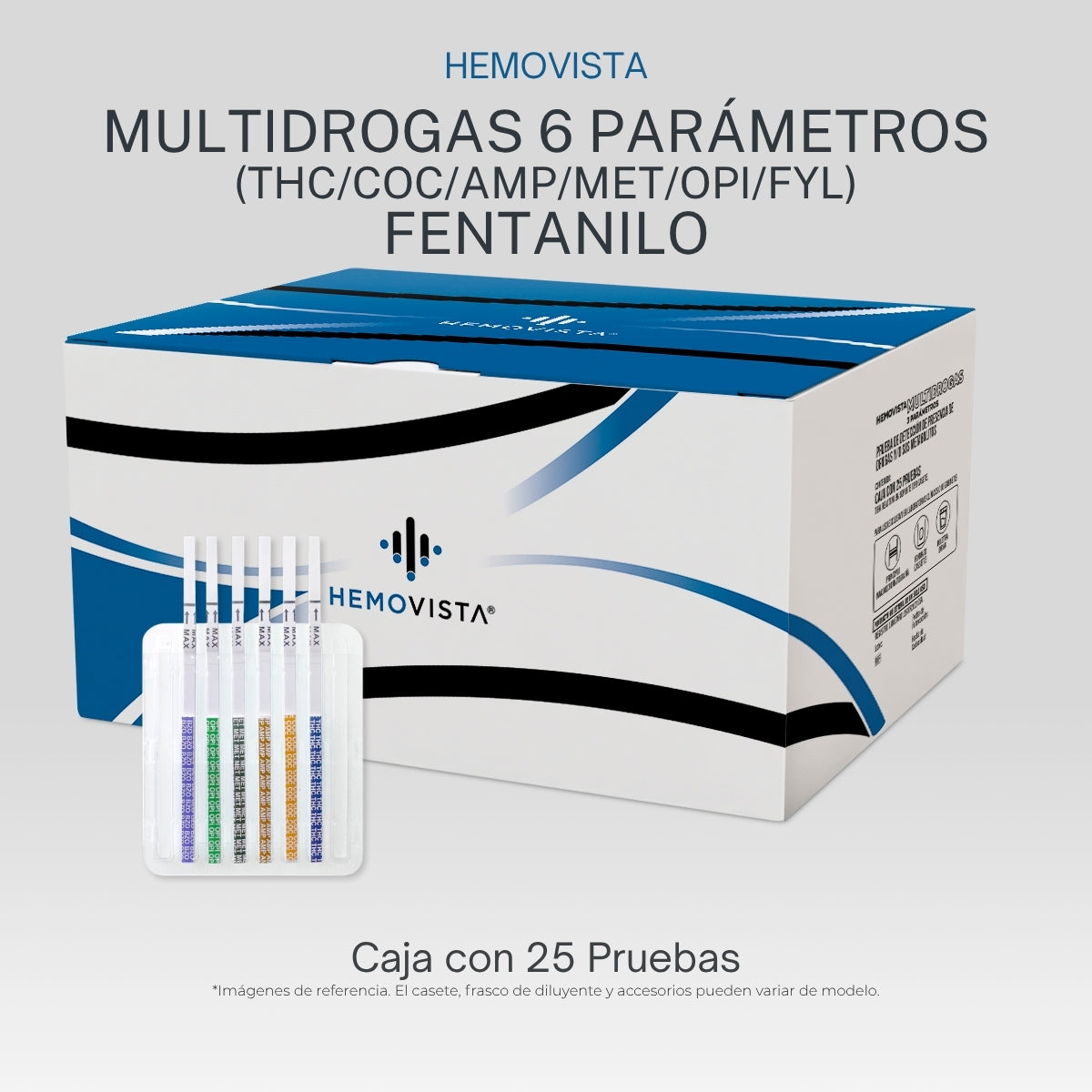 Multidrogas 6 parámetros (THC/COC/AMP/MET/OPI/FYL) - Fentanilo Hemovista