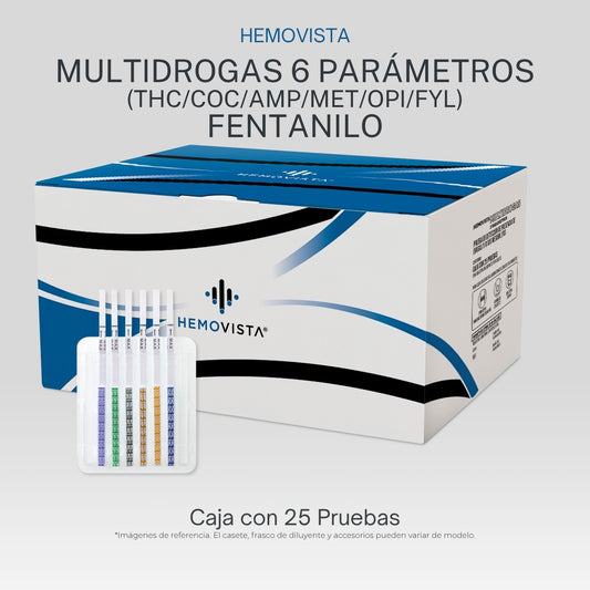 Multidrogas 6 parámetros (THC/COC/AMP/MET/OPI/FYL) - Fentanilo Hemovista