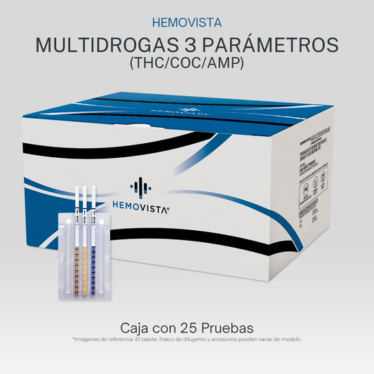 Multidrogas 3 parámetros (THC_COC_AMP) Hemovista