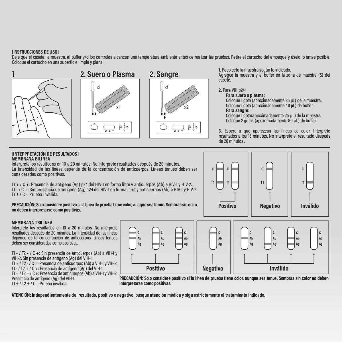 VIH Cuarta Generacion Ag/Ab Hemovista - Instrucciones